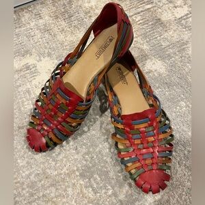 Huarache Multi Color I ❤️ Comfort Leather Sandals Size 10M
